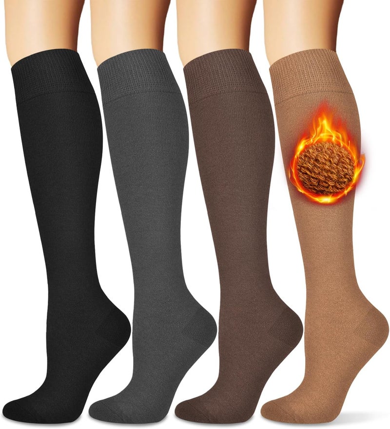 BLONGW Warm Thermal Boot Socks for Women - Knee High, Winter, Running, Hiking, Gifts - Thick Socks for Cold Weather - Image 1